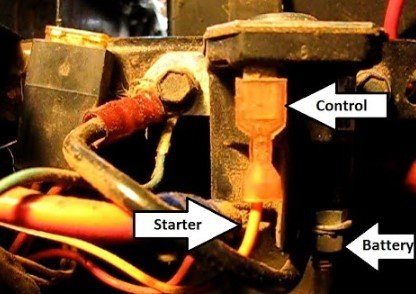 how does broken starter solenoid john deere work