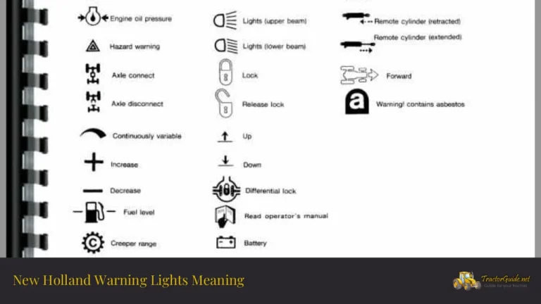 new holland warning lights meaning