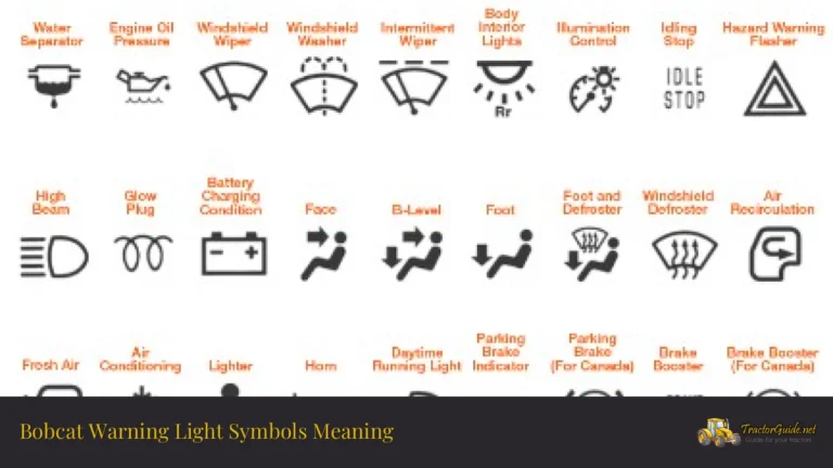 bobcat warning light symbols meaning