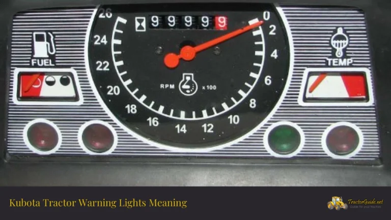 kubota tractor warning lights meaning